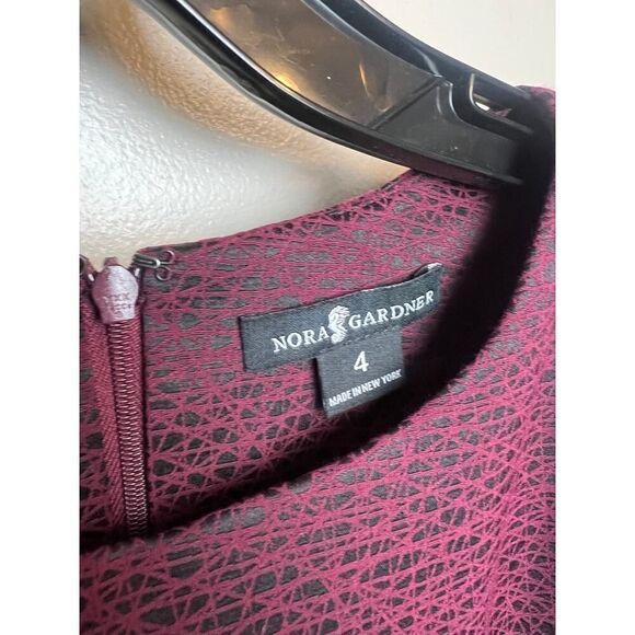 Nora Gardner Red Black Cap Sleeve Sheath Dress Sz. 4 - Picture 2 of 4